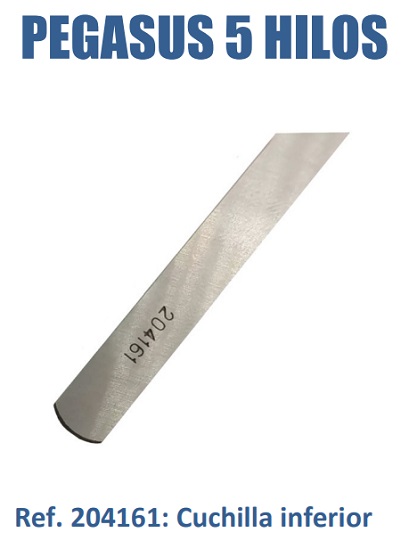 CUCHILLA INFERIOR REMALLADORA INDUSTRIAL PEGASUS 5 HILOS